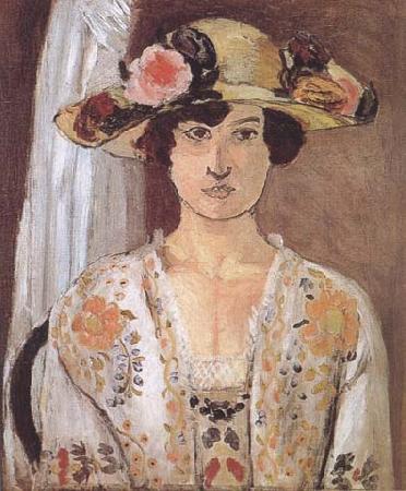 Henri Matisse Woman in a Flowered Hat (mk35) oil painting image